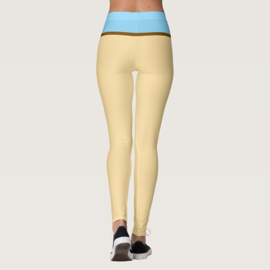 Pastel Beige und Baby Blue Leggings (Rückseite)