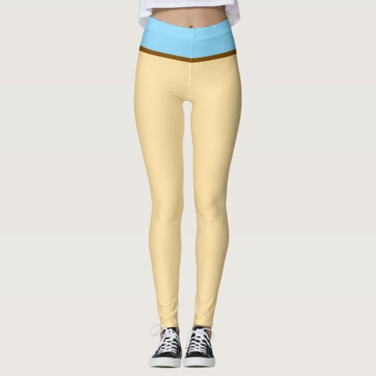 Pastel Beige und Baby Blue Leggings (Vorderseite)