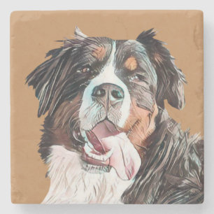 Pastel Bernese Mountain Dog Marmorbär Untersetzer