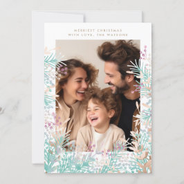 Pastel Berries Frame Weihnachtsfotokarte Feiertagskarte