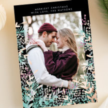 Pastel Berries Weihnachtsfotokarte