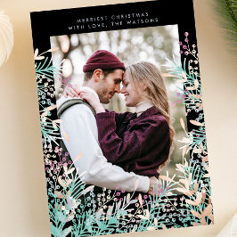 Pastel Berries Weihnachtsfotokarte Feiertagskarte