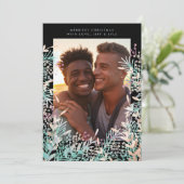 Pastel Berries Weihnachtsfotokarte Feiertagskarte (Stehend Vorderseite)