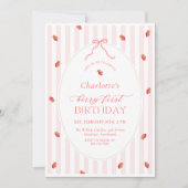 Pastel Berry First Birthday Invitation Einladung (Vorderseite)