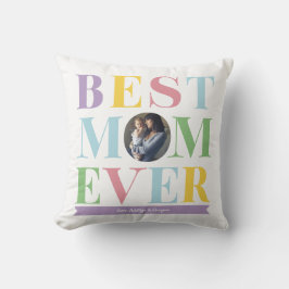 Pastel Best Mama Ever Foto Geschenk Kissen