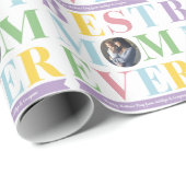 Pastel Best Mama Ever Foto Geschenkpapier (Rolleneckpunkt)