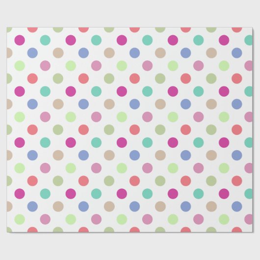 Pastel Big Dot Polka Dot Wrapping Paper Geschenkpapier (Flach)