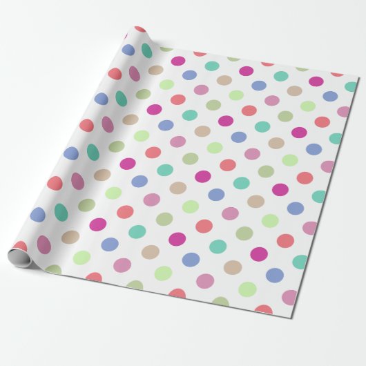 Pastel Big Dot Polka Dot Wrapping Paper Geschenkpapier (Ungerollt)