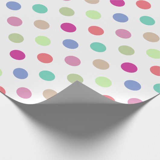 Pastel Big Dot Polka Dot Wrapping Paper Geschenkpapier (Ecke)