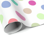 Pastel Big Dot Polka Dot Wrapping Paper Geschenkpapier (Rolleneckpunkt)