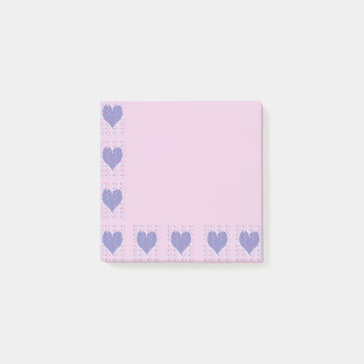 Pastel Big Heart Small Herz Design Nachhinweise Post-it Klebezettel (Vorderseite)