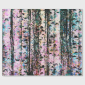 Pastel Birch Trees Geschenkpapier (Flach)