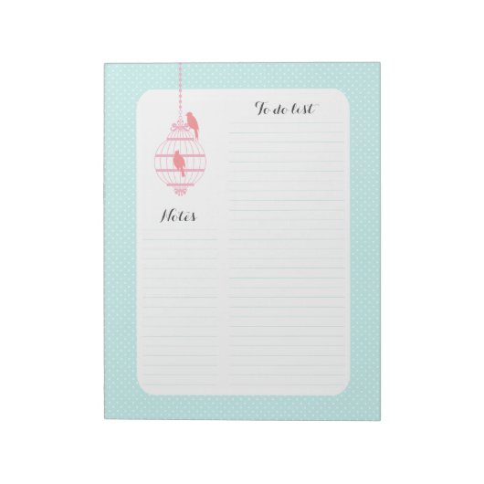 Pastel Birdcage Notizblock (Rotiert)