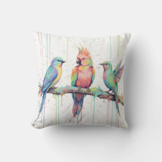 Pastel birds Throw Cushion Kissen