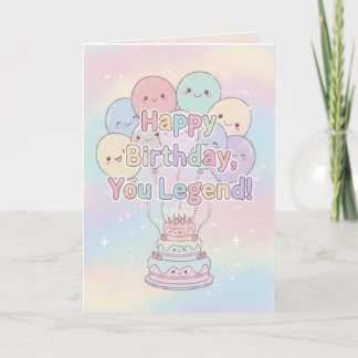 Pastel Birthday Card – Happy Birthday, You Legend! Karte