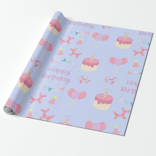Pastel Birthday Celebration Geschenkpapier (Ungerollt)