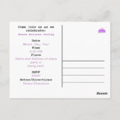 Pastel Birthday Custom Hearts Einladung HAMbWG Po Postkarte (Rückseite)