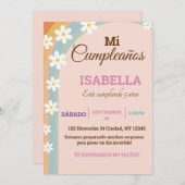 Pastel Birthday Deisy Blume Einladung (Vorne/Hinten)