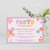 Pastel Birthday Einladung lila (Stehend Vorderseite)