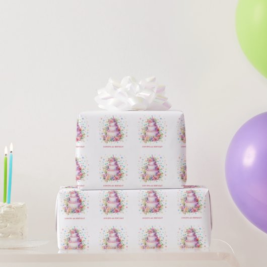 Pastel Birthday Kuchen Geburtstag Geschenkpapier (Partygeschenke)