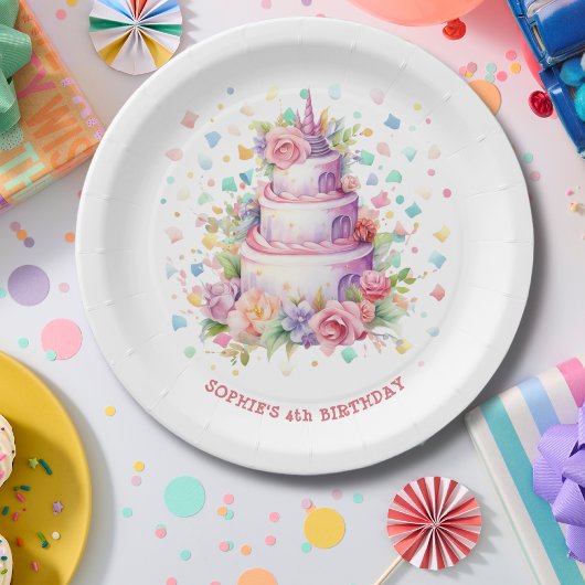 Pastel Birthday Kuchen Geburtstag Pappteller