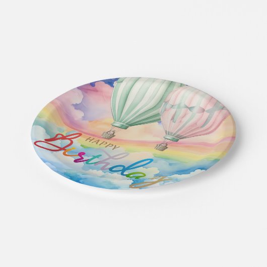 Pastel Birthday Pappteller (Schrägansicht)