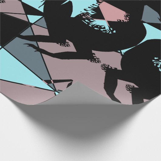 Pastel Black Blue Pink Grey abstract Geschenkpapier (Ecke)