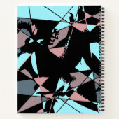 Pastel Black Blue Pink Grey abstract Notizblock (Rückseite)