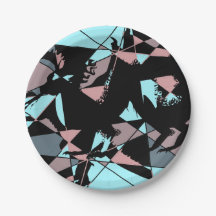 Pastel Black Blue Pink Grey abstract 