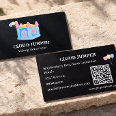 Pastel Black Bounce House Rentals QR-Code Visitenkarte