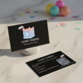 Pastel Black Bounce House Rentals QR-Code Visitenkarte