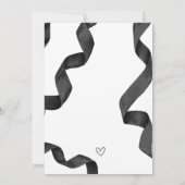 Pastel Black Bow Elegant Geburtstag Einladung (Rückseite)