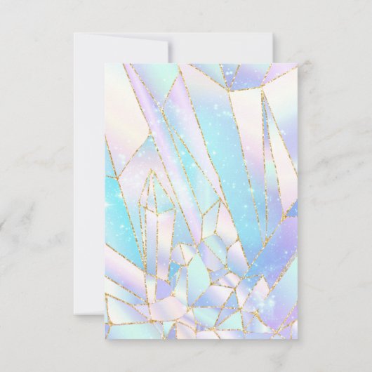 PASTEL BLACK CRYSTAL SAVE THE DATE RSVP KARTE (Rückseite)