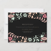 Pastel Black Modern Floral Wedding Card Einladung (Vorderseite)