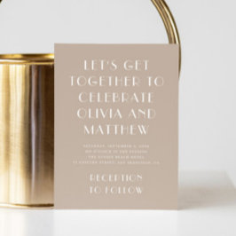 Pastel blass taupe moderne einfache minimalistisch einladung