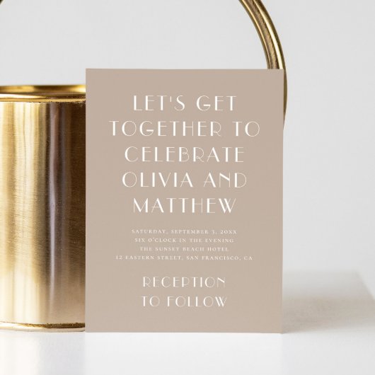 Pastel blass taupe moderne einfache minimalistisch einladung