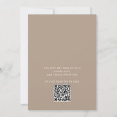 Pastel blass taupe typografie Skript Hochzeit + QR Einladung (Rückseite)