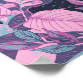 Pastel-Blätter auf dunklem Hintergrund Poster (Ecke)