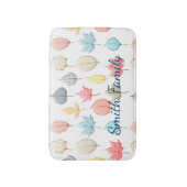 Pastel-Blätter Badematte (Vorderseite Vertikal)