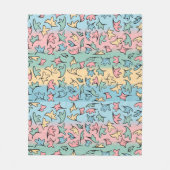 Pastel Blätter farbenfroh Fleecedecke (Vorderseite)