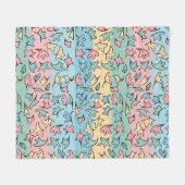 Pastel Blätter farbenfroh Fleecedecke (Vorderseite (Horizontal))