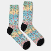Pastel Blätter farbenfroh Socken (Rechts)