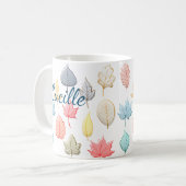 Pastel-Blätter Kaffeetasse (Vorderseite Links)