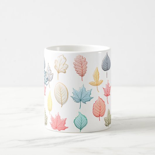 Pastel-Blätter Kaffeetasse (Mittel)