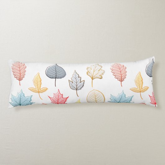 Pastel-Blätter Seitenschläferkissen (Rückseite)
