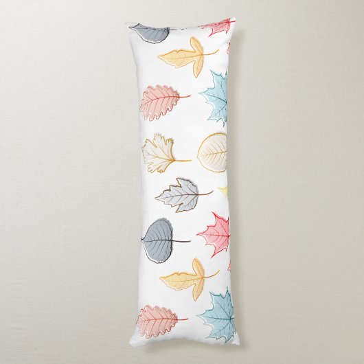 Pastel-Blätter Seitenschläferkissen (Rückseite (Vertikal))