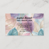 Pastel-Blätter Visitenkarte (Rückseite)
