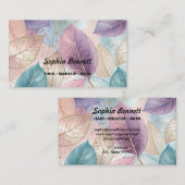 Pastel-Blätter Visitenkarte (Vorne/Hinten)