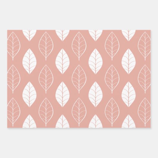 Pastel Blätter Wrapping Paper Set (Vorderseite 2)