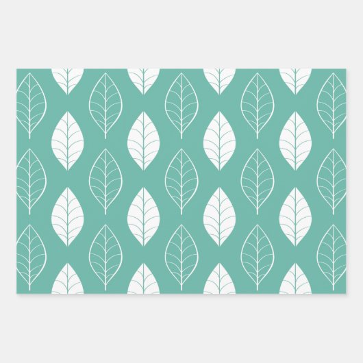 Pastel Blätter Wrapping Paper Set (Vorderseite)